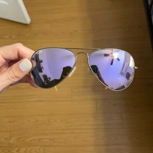 Purple ray ban flash lens aviator
